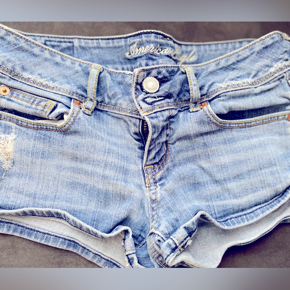 American eagle blue jeans shorts